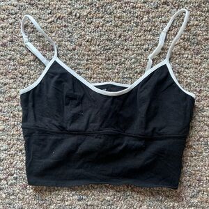 Aerie Black and White Spaghetti Strap Top